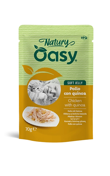Oasy Natury Soft Jelly Pollo con Quinoa 70g Busta Oasy Natury Soft Jelly Pollo con Quinoa 70g Busta